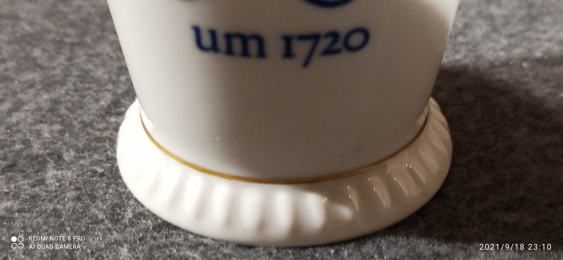 Porcelana MEISSEN Kubek Kolekcjonerski Aqualinta sygnatura AR um 1720