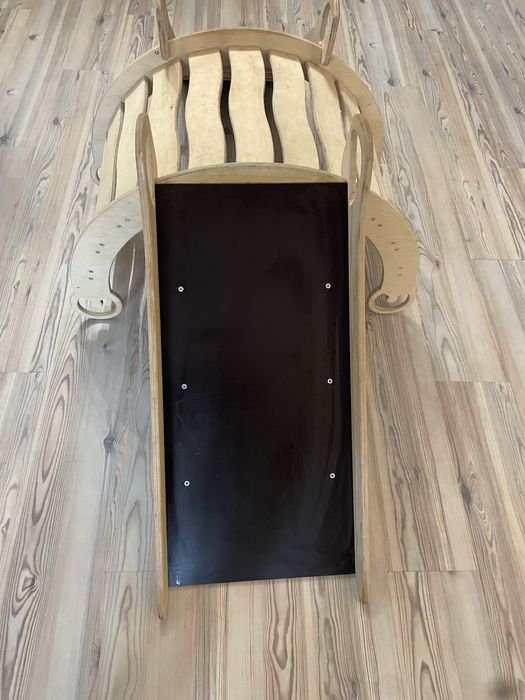 Drewniana bujaczka Montessori + 2 rampy (gładka i z chwytami)