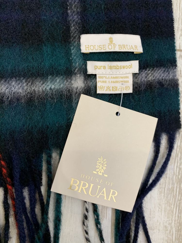 Шерстяной шарф 100% шерсть бренд House of Bruar 167 см*26 см