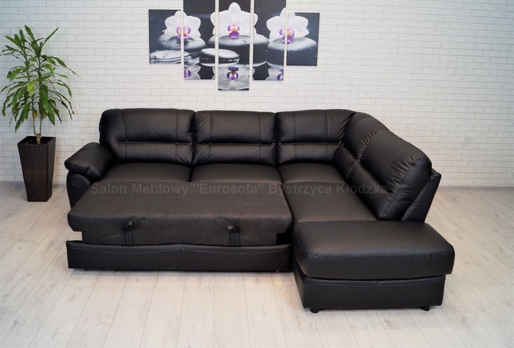 Bardzo wygodny narożnik 265x210 SKÓRA naturalna 100%, sofa ze skóry