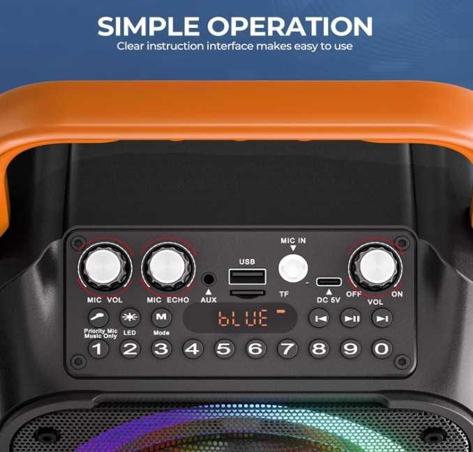 Zestaw do Karaoke, 2x mikrofonami,  Bluetooth