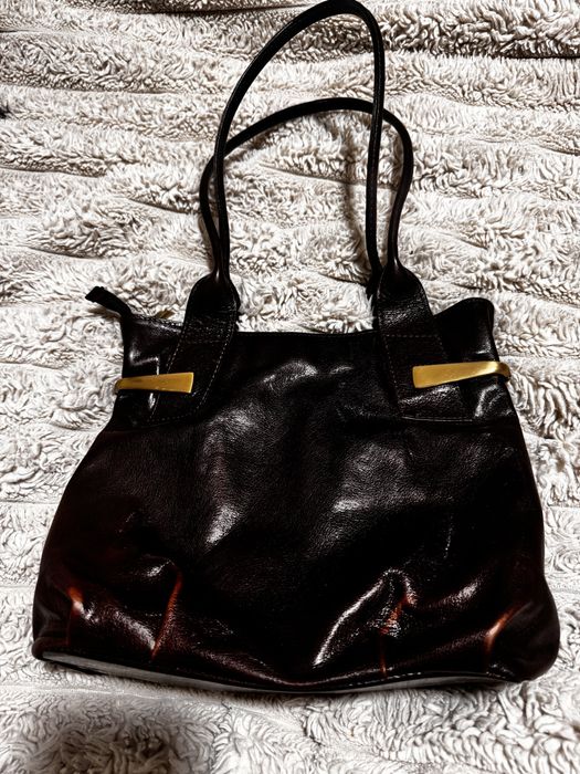 Brązowa torebka Reta skórzana vintage damska do ręki