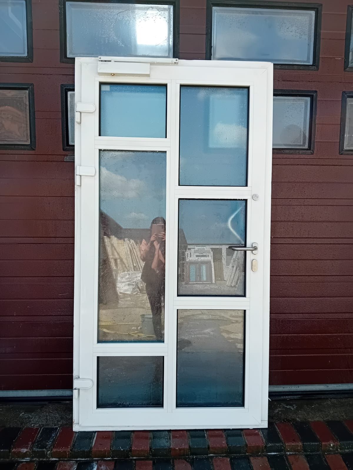 Drzwi aluminiowe zielone 114x215 Niemieckie DOWÓZ CAŁY KRAJ