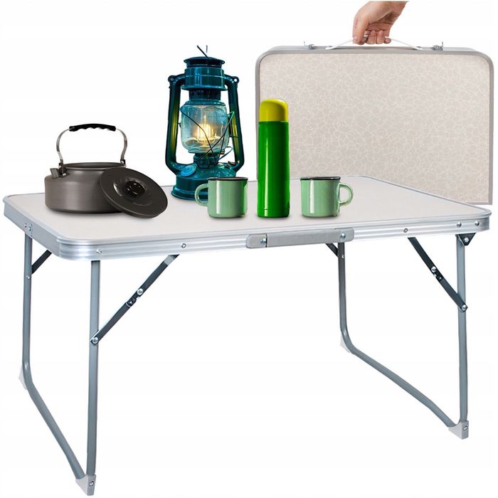 STOLIK TURYSTYCZNY 60X40CM Składany Biwakowy Przenośny Aluminiowy