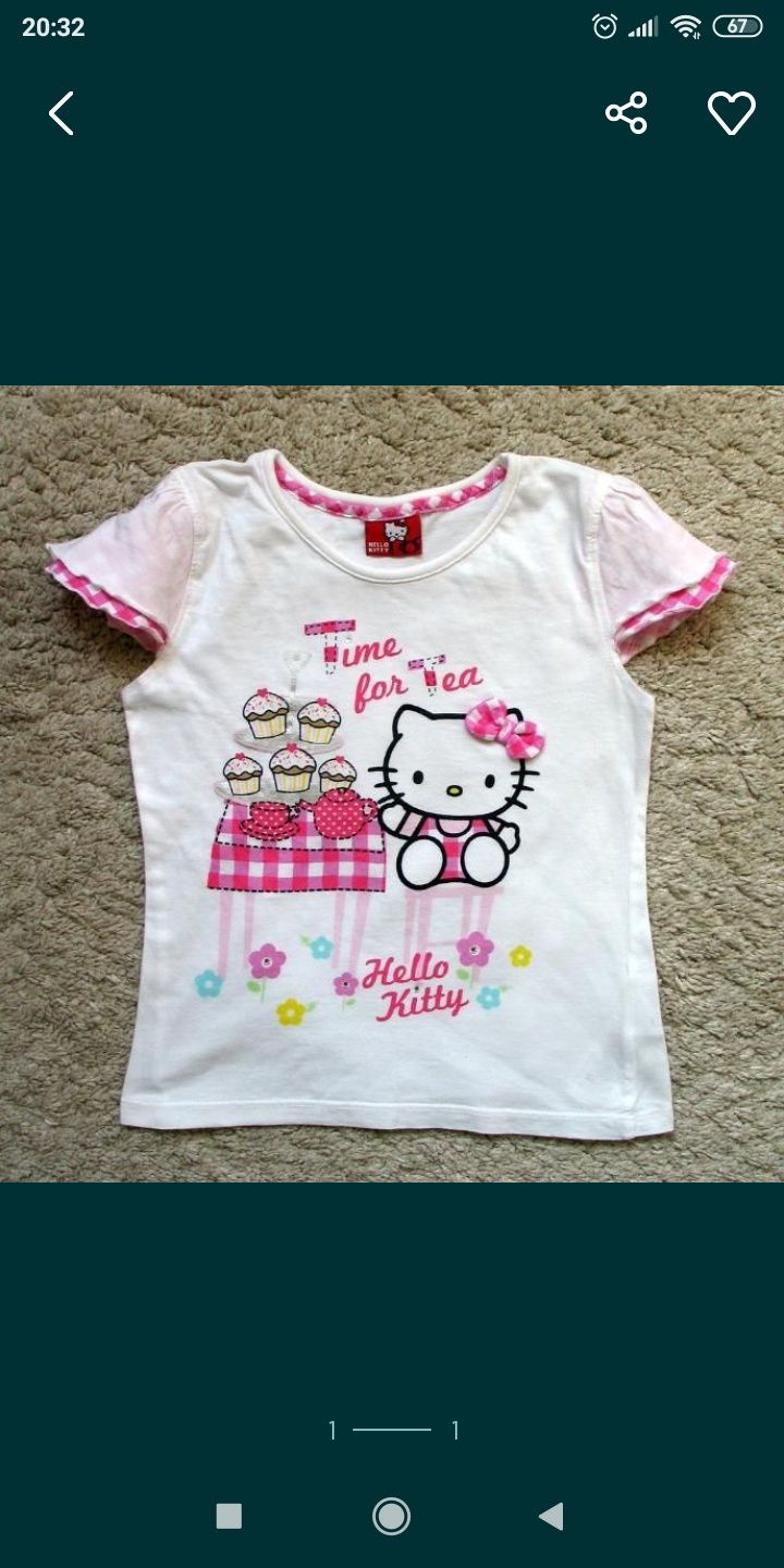 Hello Kitty bluzeczka krótki rękaw 5 lat 110 cm idealna WWA