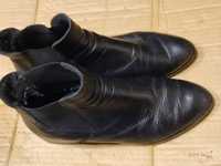 Buty botki skórzane Ryłko damskie na obcasie 39