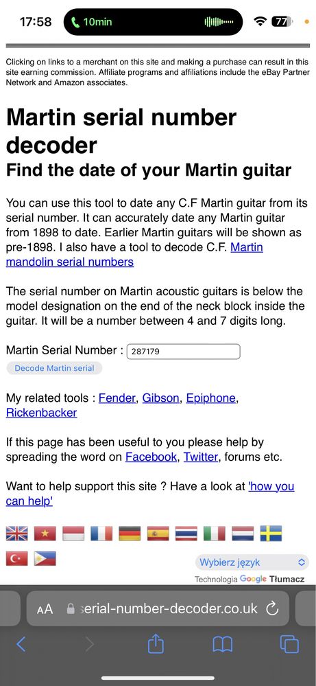 Gitara elektroakustyczna Martin D-12-20 z 1971 roku