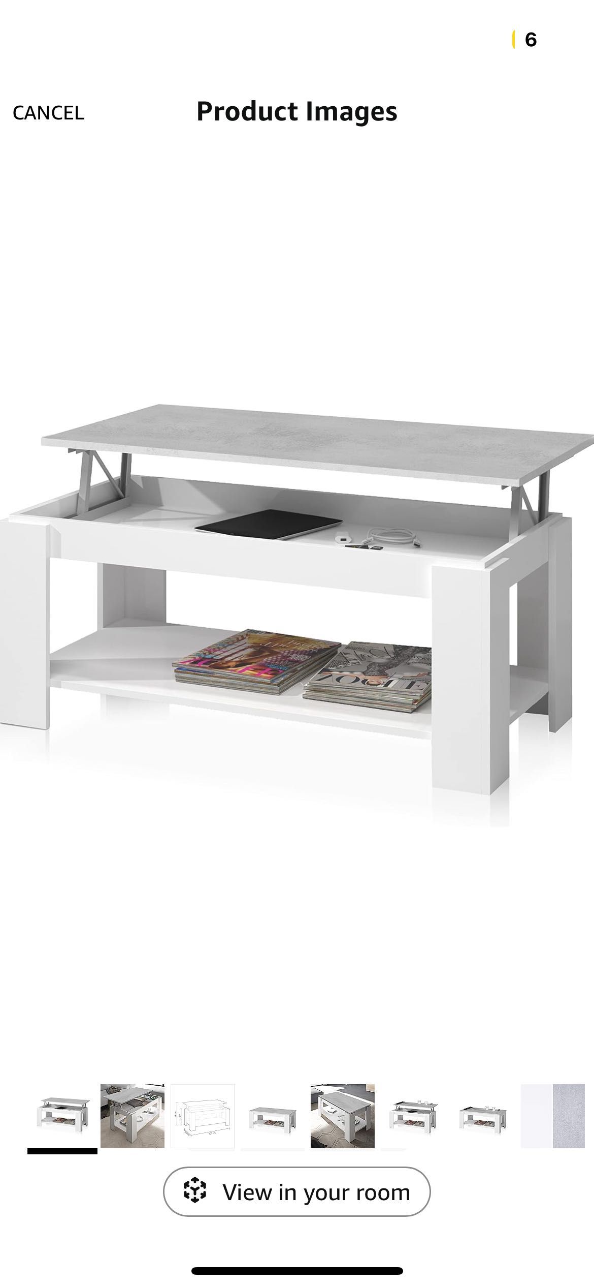 Mesa elevável branca