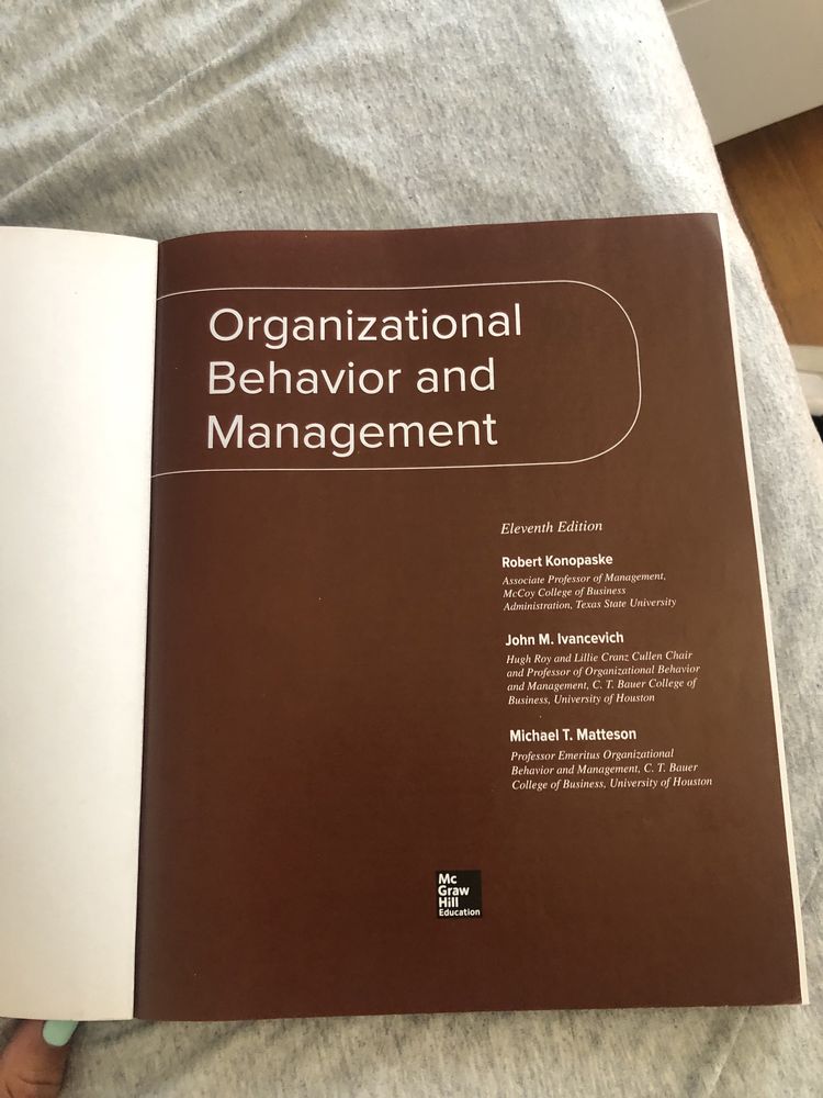 Organizational behavior & management 11th edition