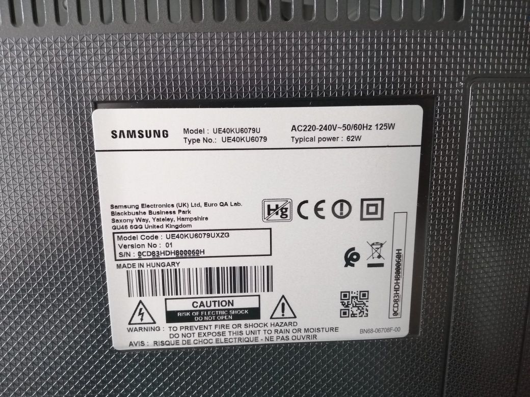 Telewizor Samsung 40" UE40KU6079U uszkodzony wysyłka