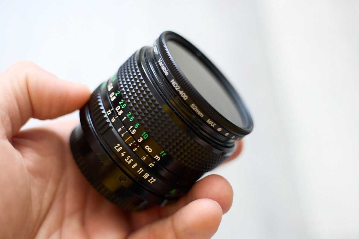 Canon fd 28mm f2.8 + filtr nd ZADBANY!