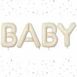Balon foliowy napis BABY beżowy na baby shower urodziny 100cm