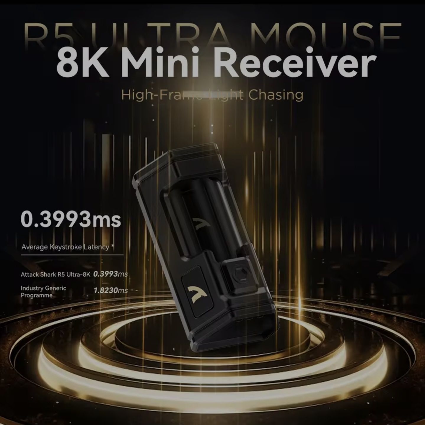 Топова миша Attack Shark R5 Ultra 42000dpi 8К карбон 39 грам