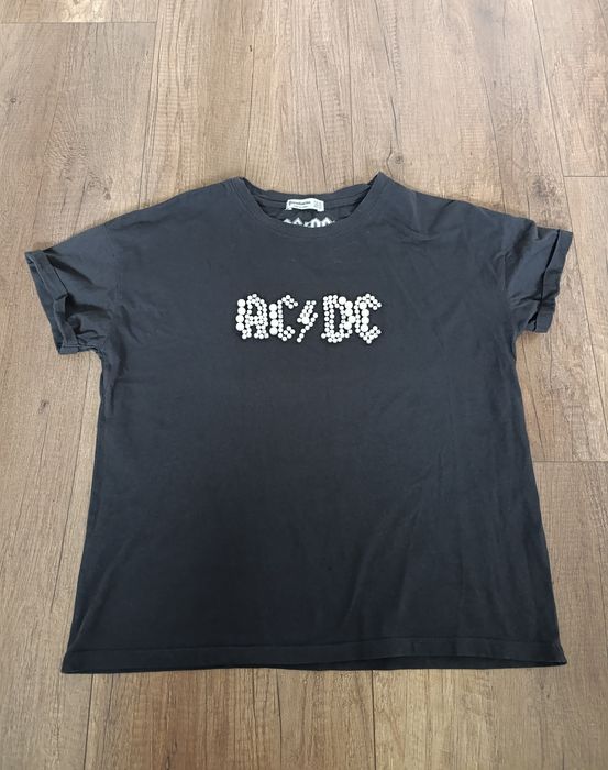 Bluzka koszulka damska t-shirt ACDC Stradivarius XS szara