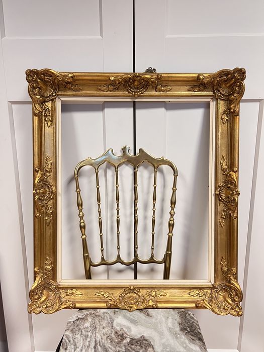 Rama do obrazu lustra debowa lustro antyk vintage drewniana złota