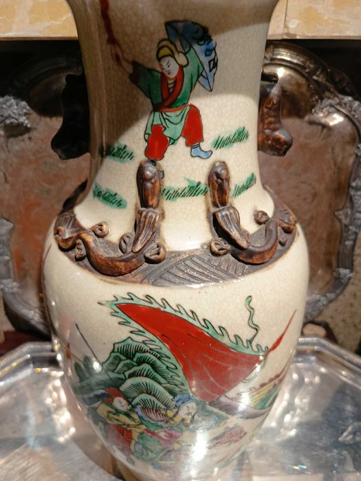 Jarro Vaso Porcelana Chinesa Séc XIX 36 cm