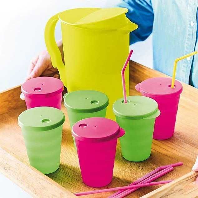 Стаканы Очарование Tupperware Тапервер Набор 2 шт. малиновый,салатовый