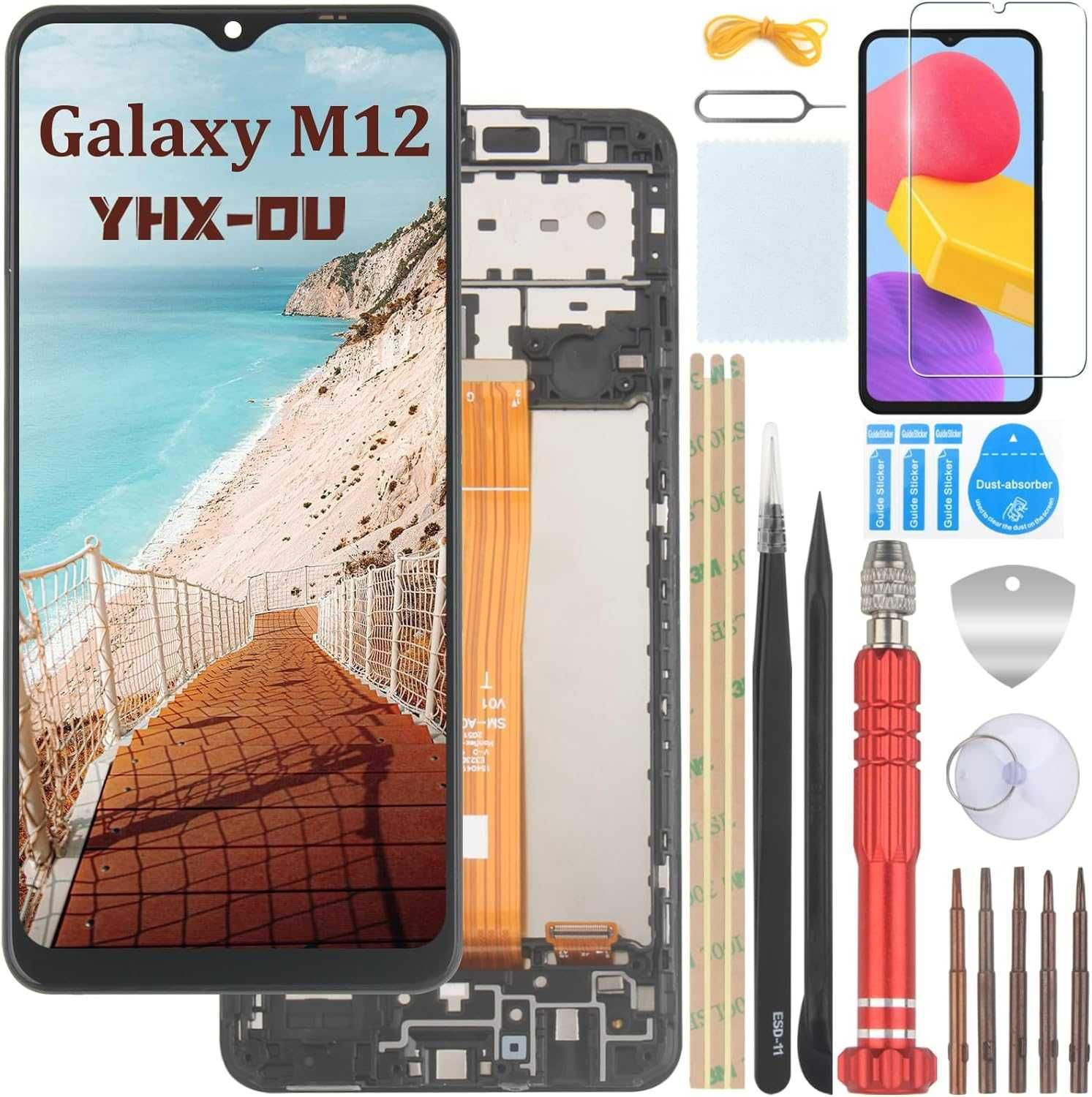 Wyświetlacz 6,5" do Samsung Galaxy M12 SM-M127F czarny + folia