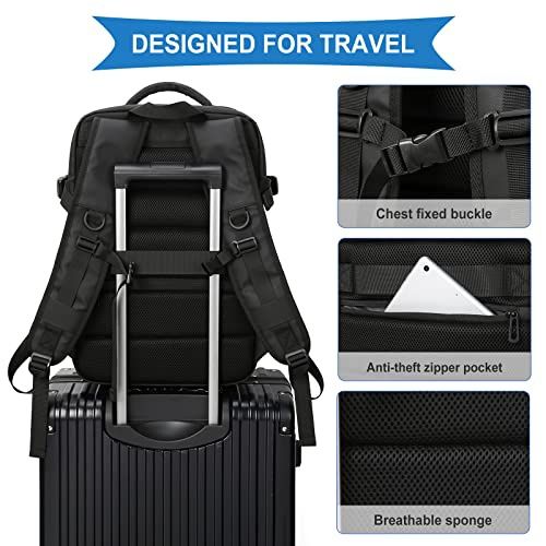 Seafew unisex plecak podróżny, czarny, prosty, model G na laptopa itp