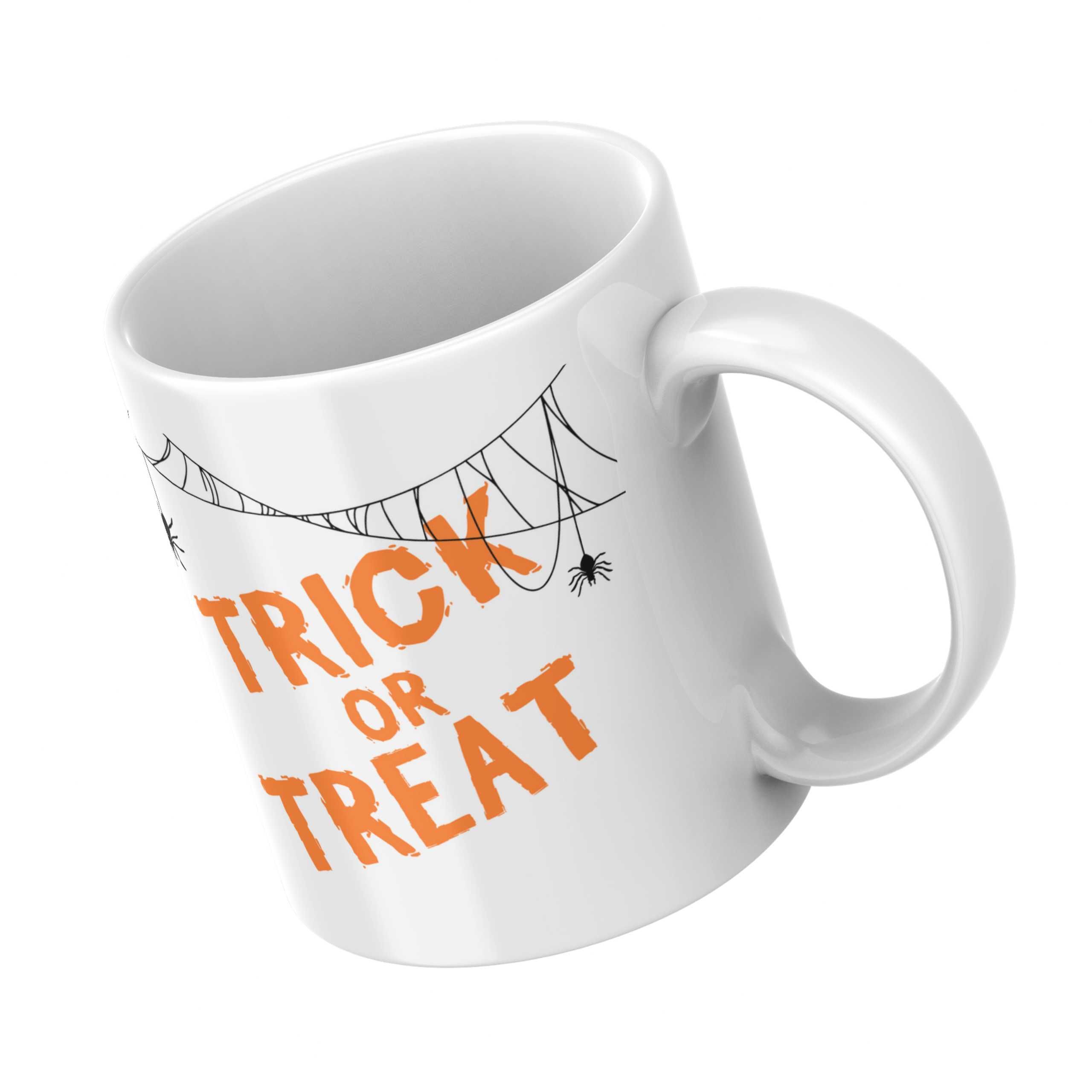 Kubek Halloween pająk Trick or treat impreza prezent