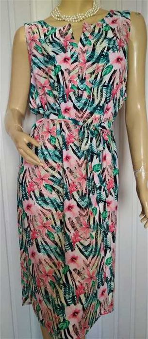 Designed 2 Biz sukienka midi,kwiaty pasek 44,46,48