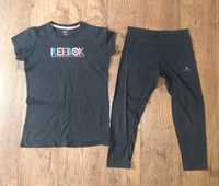 R. 36 S zestaw Reebok t-shirt Domyos legginsy 3/4