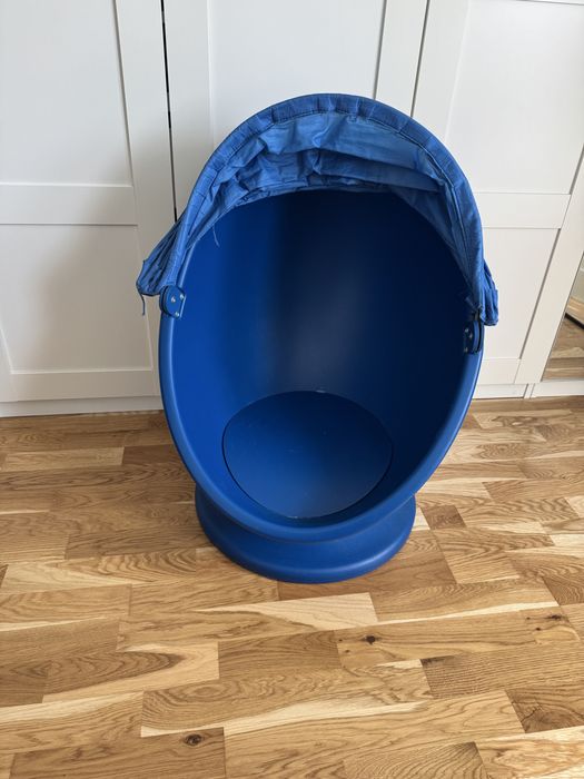 Fotel jajo Ikea PS LOMSK niebieski obrotowy