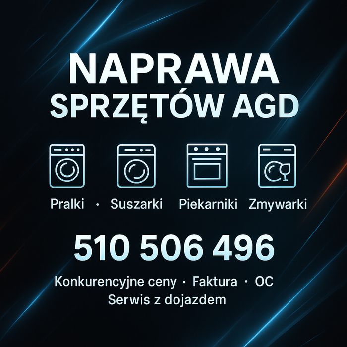 Naprawa pralek, zmywarek, suszarek– serwis AGD, Hydraulik faktura i OC