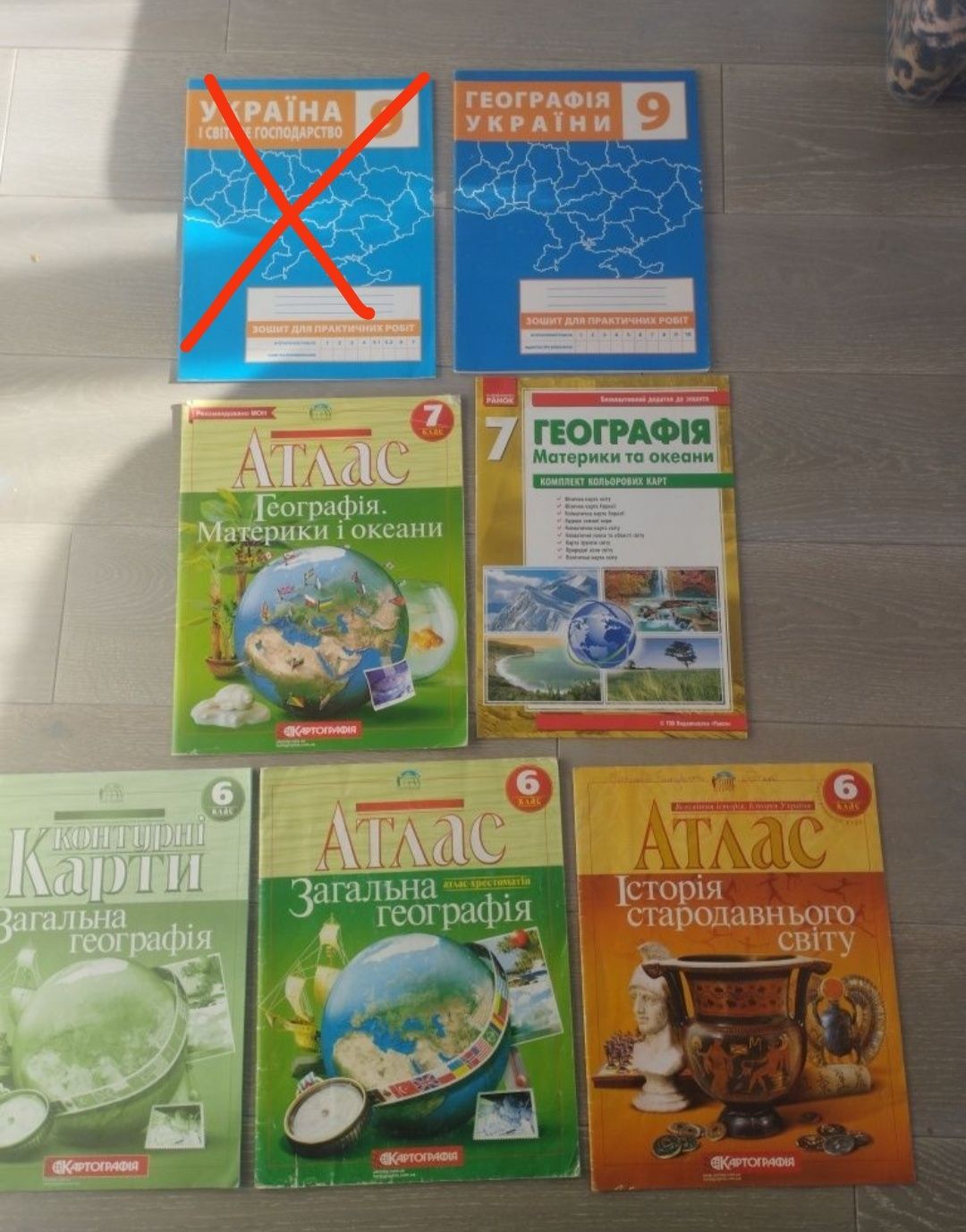 150 за всі 6 штук Контурна карта атлас географія історія 6 7 9 клас
