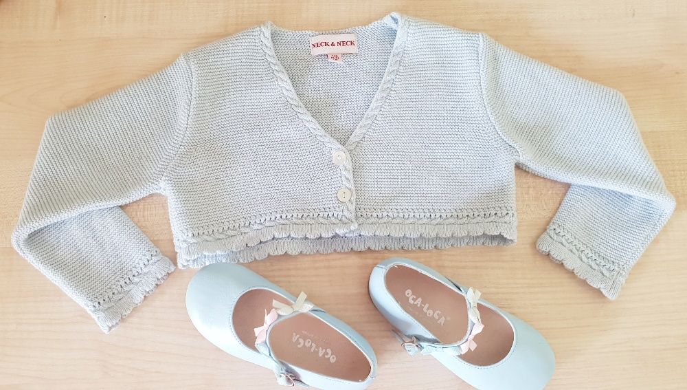 Голубое платье и кардиган бренда NECK&NECK для девочки 1,5-2,5 лет