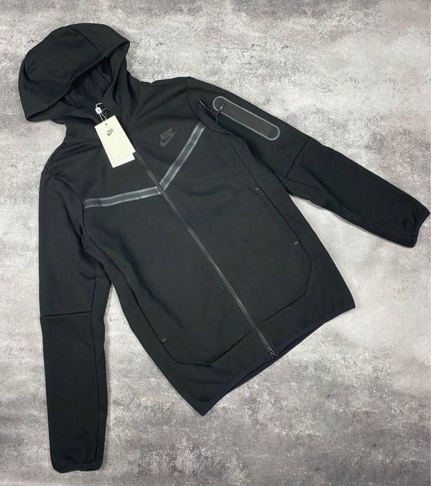 Кофта Nike Tech Fleece чорна/спортивна кофта Nike Tech Fleece/nike теч