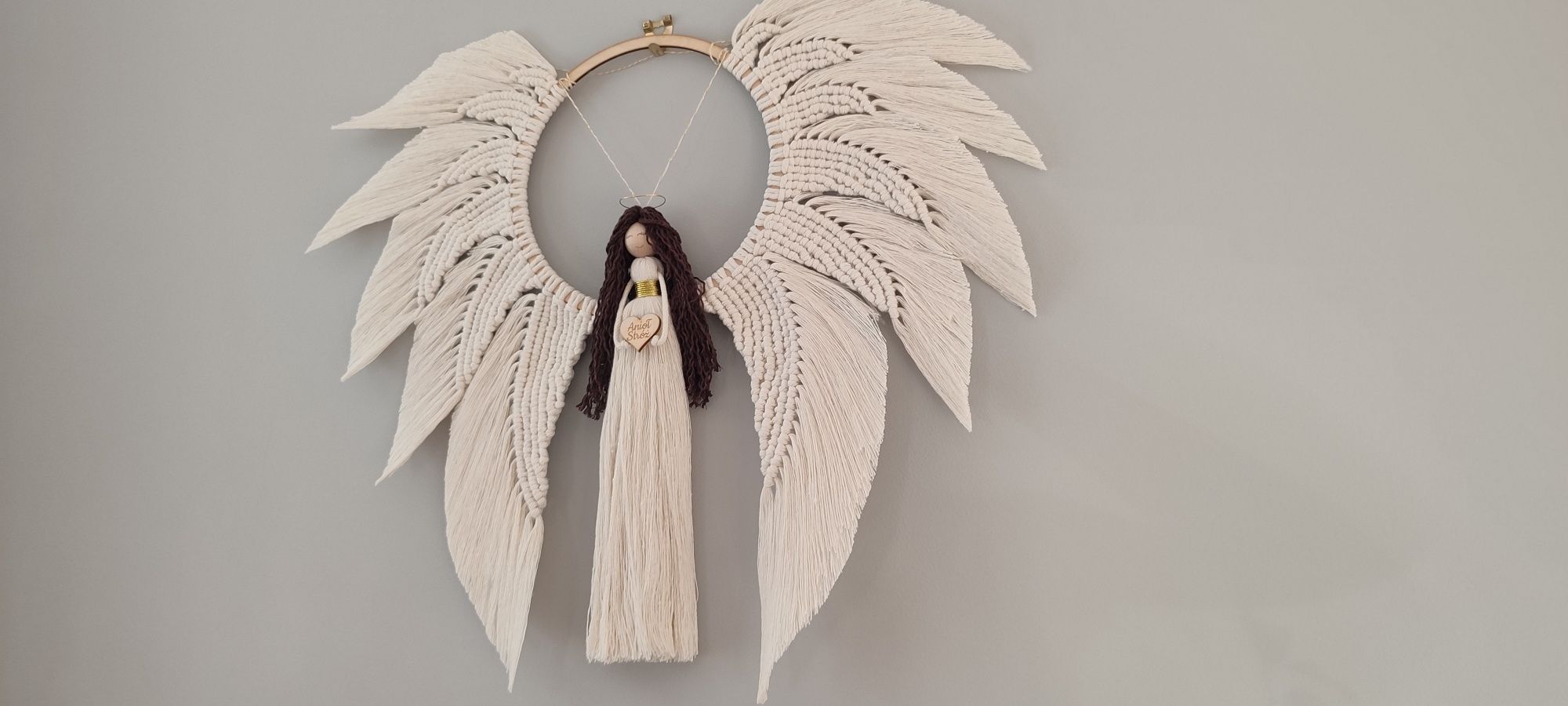 Anioł makrama, sznurek, anioł stróż, prezent makramlove