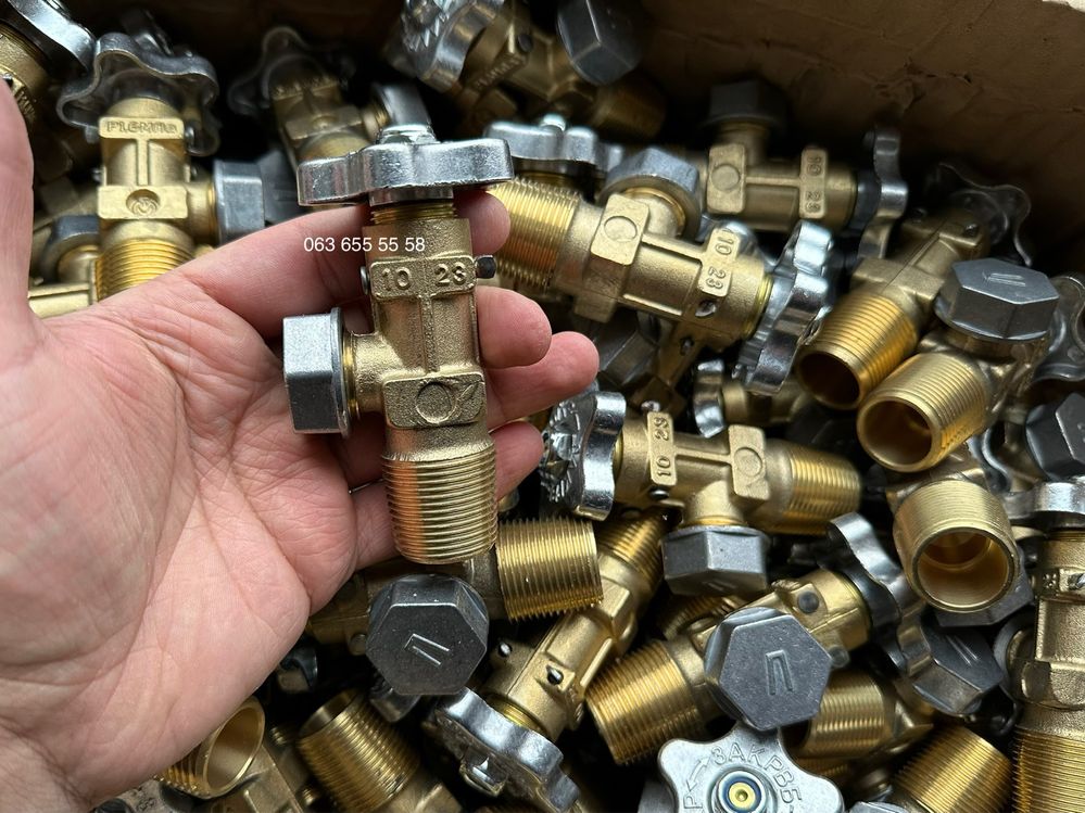 Вентиль баллонный пропановый, кран газовый ВБ2 с конической резьбой