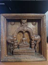 Ikona Budda drewno