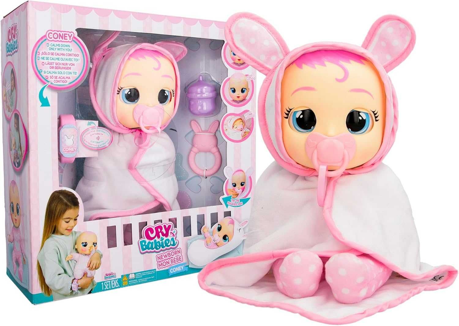 Пупс плакса край беби Cry Babies Newborn Coney - Interactive Baby Doll