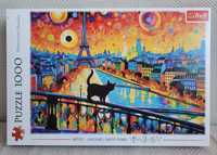 Puzzle Trefl 1000el. Kot w Paryżu jak nowe