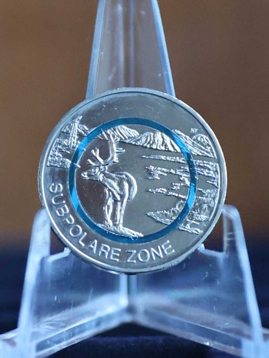 Alemanha - Moeda 5 € Trimetálica - Sub Polar (Cunhagem "D" - Munique)