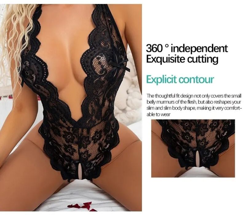 Seksowne body koronkowe bodystocking otwarty krok rozmiar S 24 h z PL