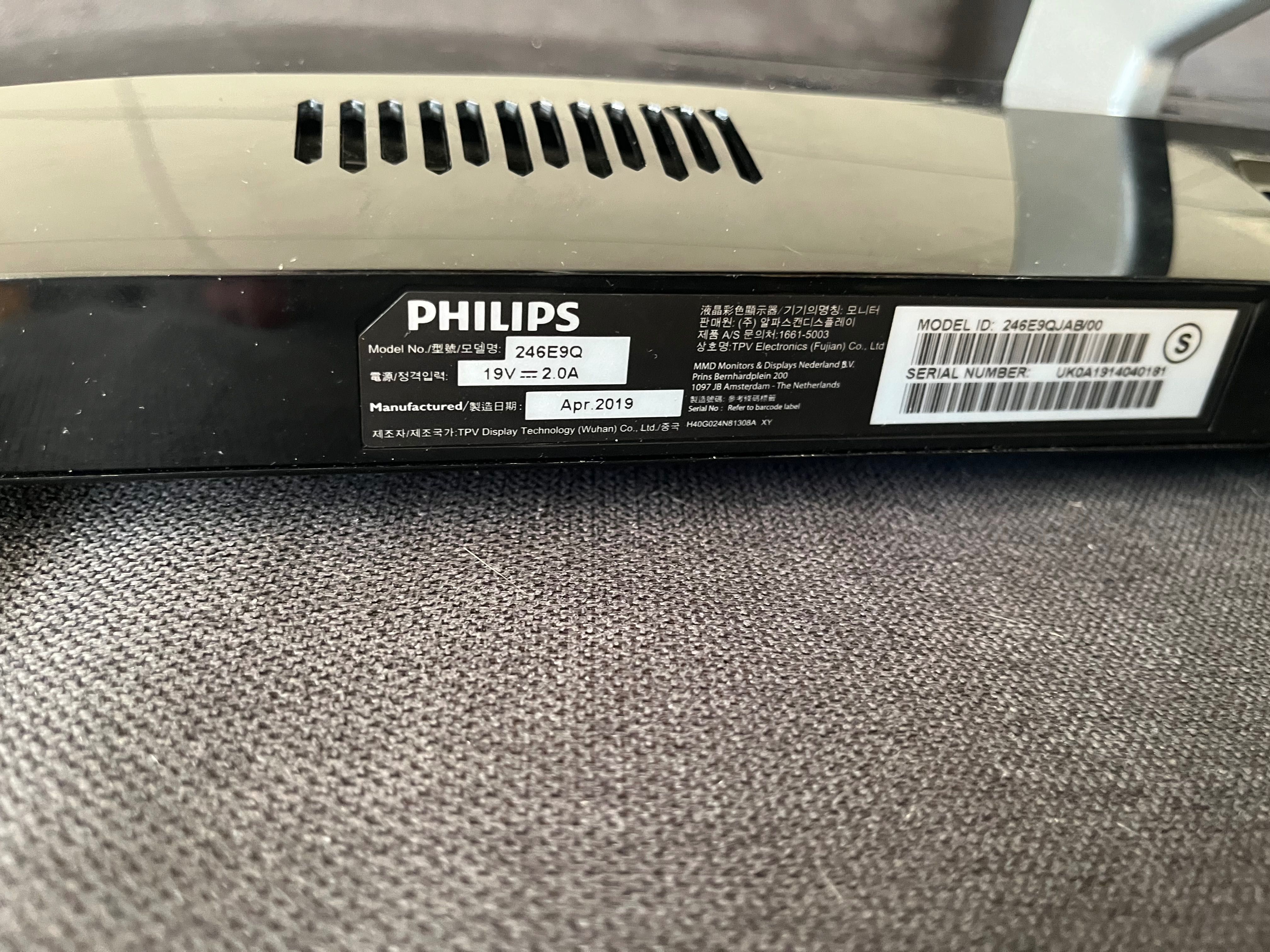Monitor Philips 246E9Q 24” z kablem HDMI i zasilaczem