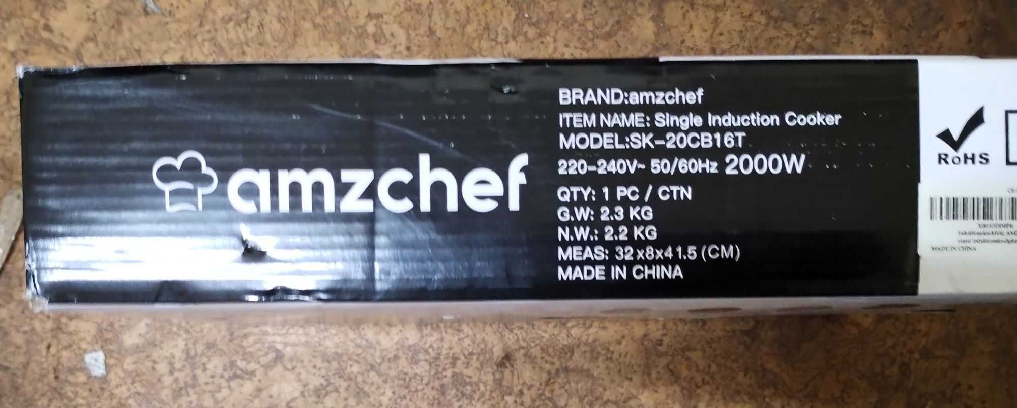 AMZCHEF Przenośna Płyta indukcyjna, 2000W o ultracienkiej konstrukcji.