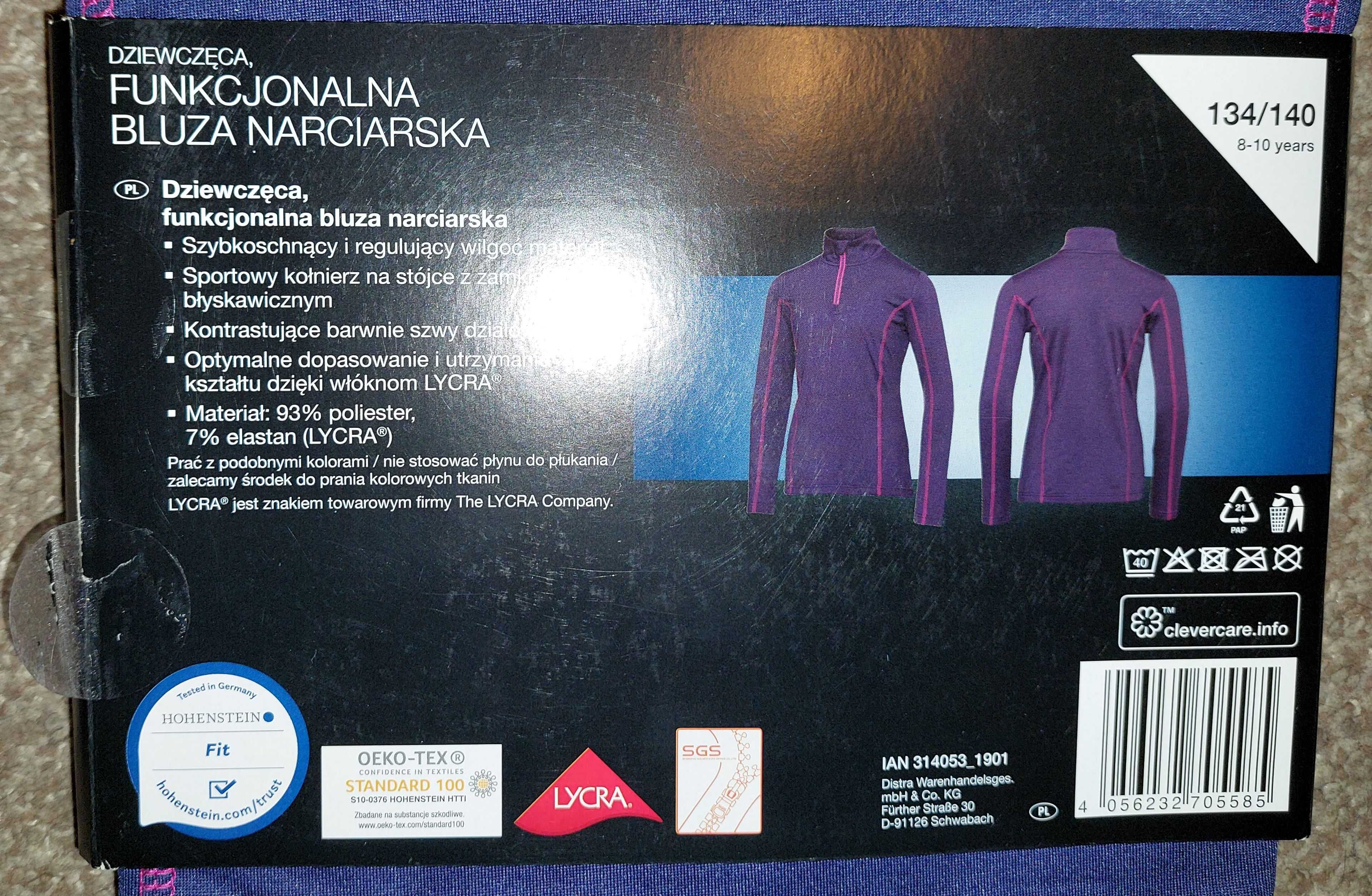 bluza termiczna funkcyjna lidl crivit pro rozmiar 134-140