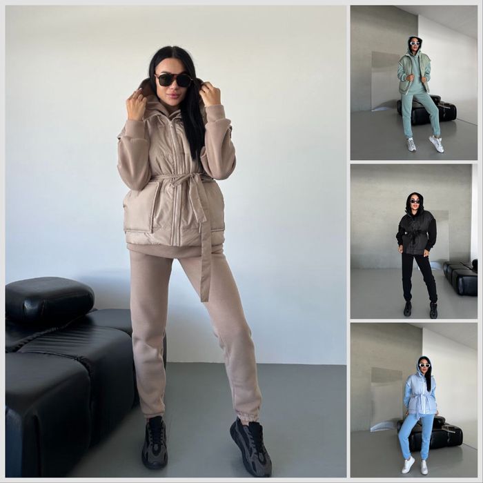 Женский теплый спорт костюм тройка/Жіночий теплий костюм трійка LFS