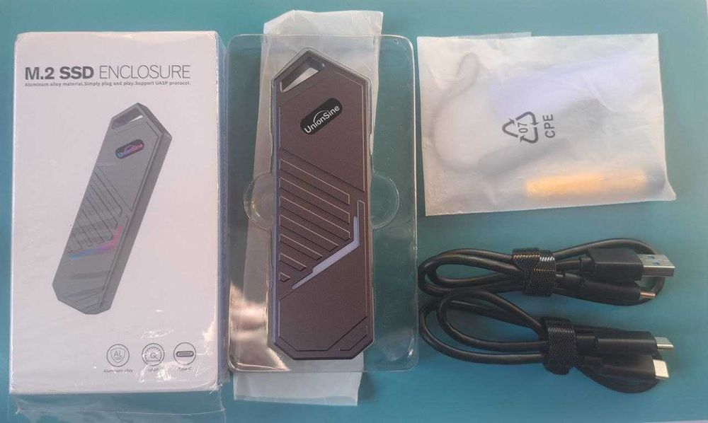 зовнішній карман для SSD M2 NVME UnionSine Gen2 10Gbps USB 3.2 Type C