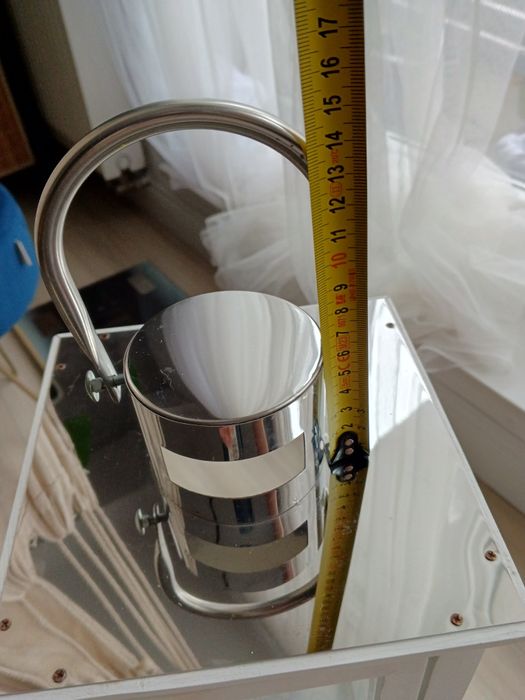 Piękny duży drewniany biały srebrny lampion Argent Home&You