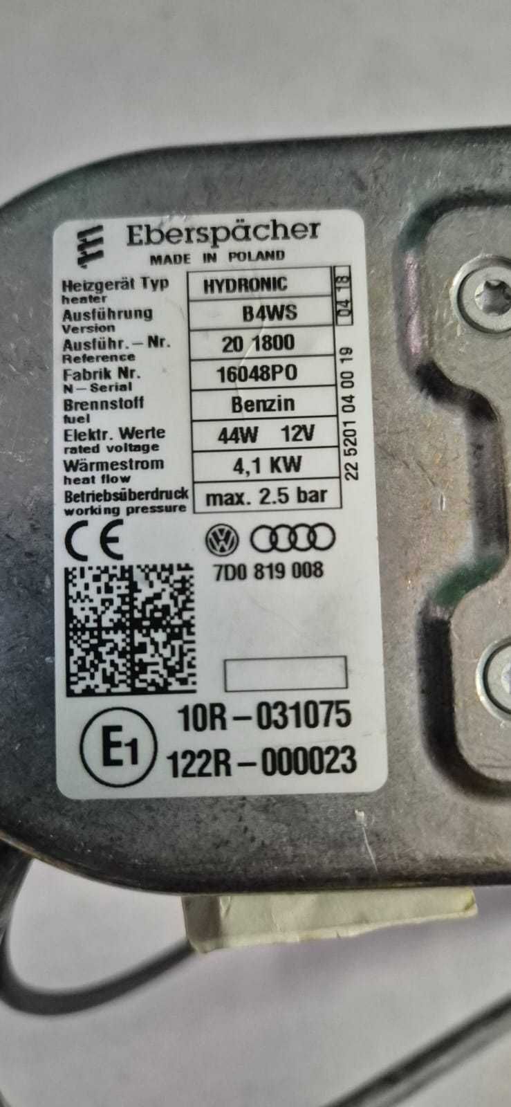 NOWE Webasto Eberspaecher Hydronic I B4WS VW T4 Audi Benzin benzynowe