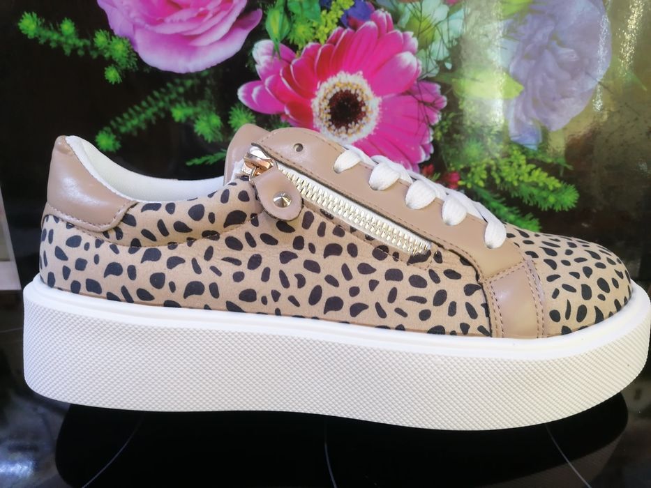 Кроссовки леопардовые весна лето, текстиль