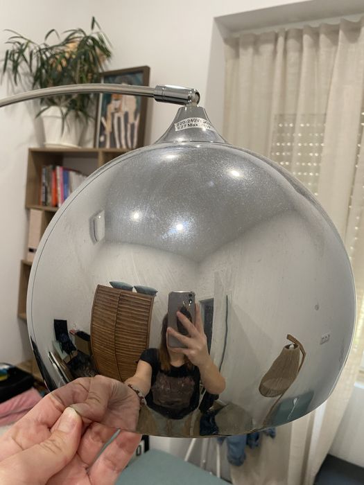 Candeeiro de pe HOMCOM metal prata