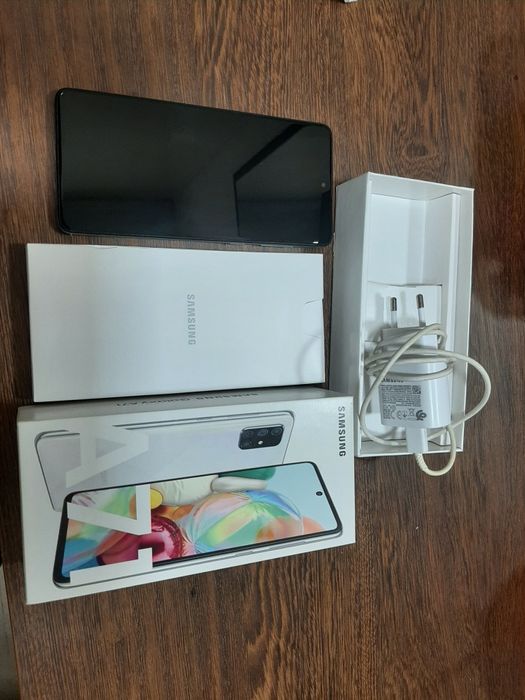 Samsung Galaxy A71 Branco — Caixa + Carregador Ultra Rápido 25W