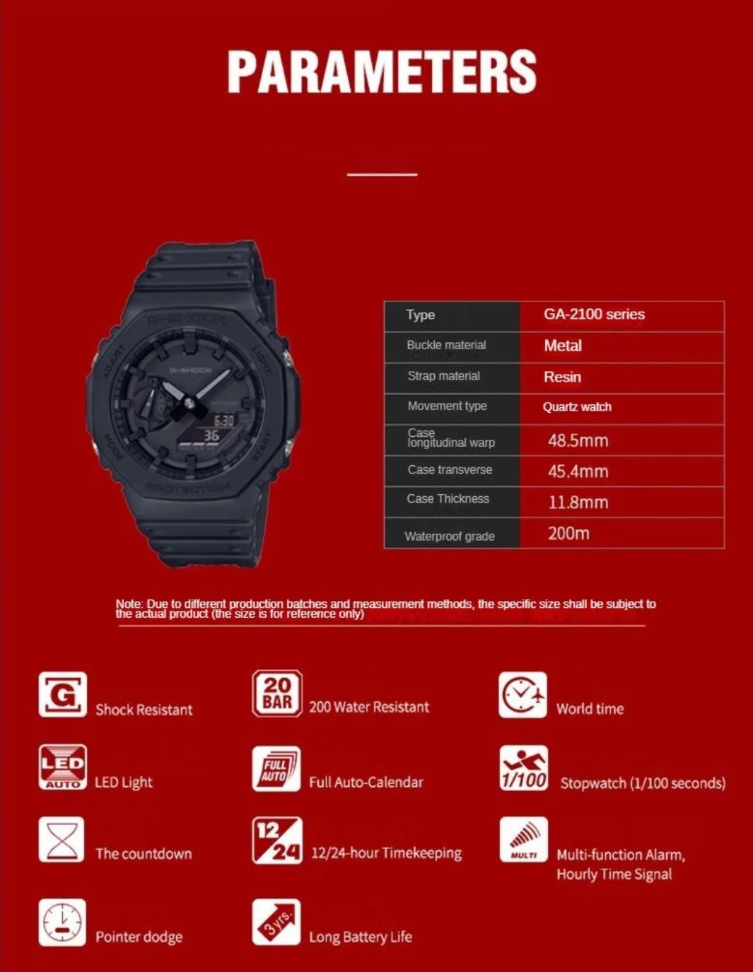 Чоловічий наручний годинник Casio G-Shock GA-2100-1A1ER !Оригінальні!