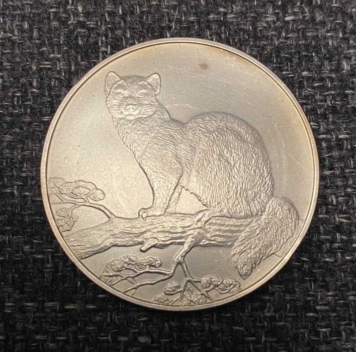 Srebrna moneta , 3 ruble Soból tajgowy, 1995